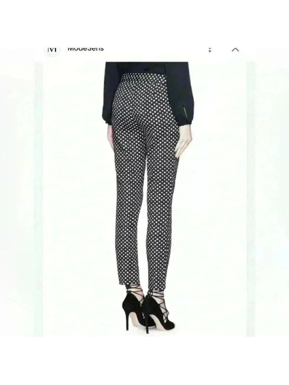 Diane Von Furstenberg‎ genesis polka dot cropped trousers black/white. Sz 8